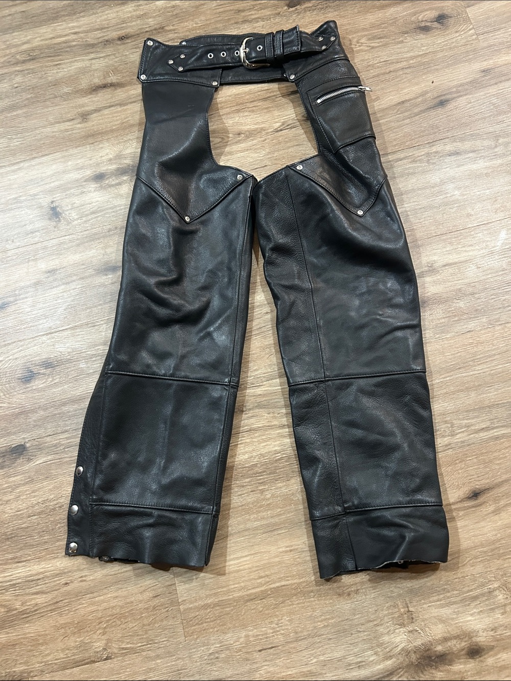 Harley-Davidson black Leather Motorcycle Chaps - Men's